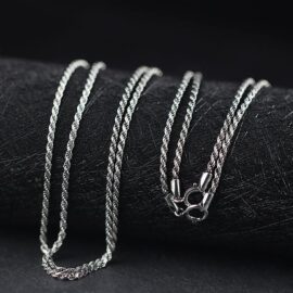 Silver Thin Rope Chain Necklace