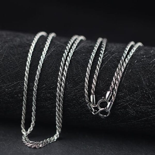 Silver Thin Rope Chain Necklace