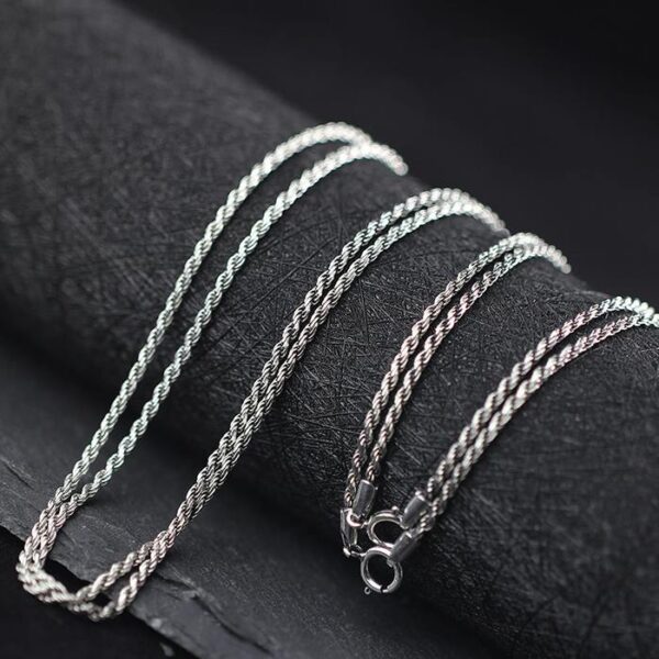 Silver Thin Rope Chain Necklace