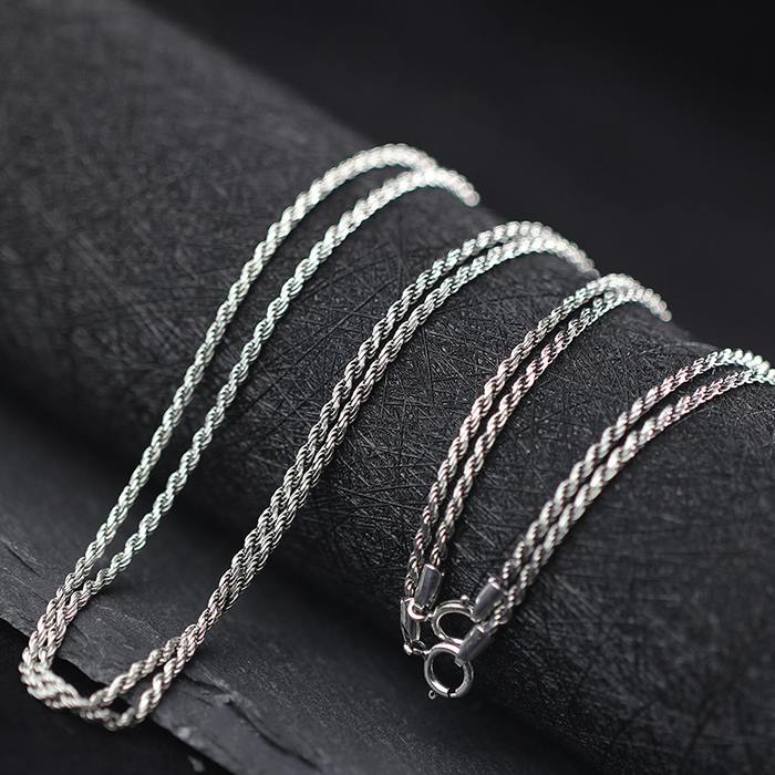 20" - 28" Sterling Silver Thin Rope Chain Necklace 1.5mm - VVV Jewelry