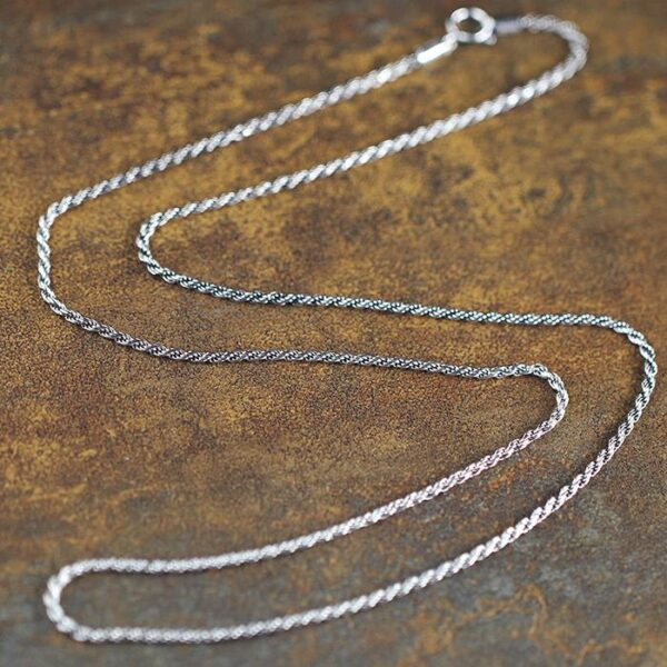 Silver Thin Rope Chain Necklace