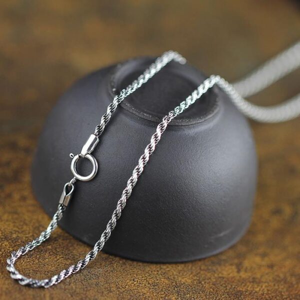 Silver Thin Rope Chain Necklace