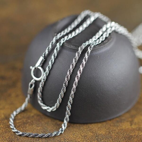 Silver Thin Rope Chain Necklace
