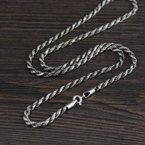 Sterling Silver 18" - 32" Rope Chain Necklace