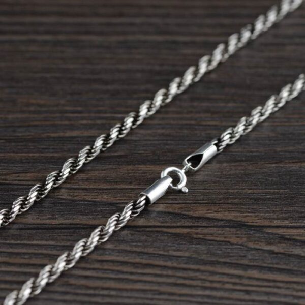 Sterling Silver 18" - 32" Rope Chain Necklace