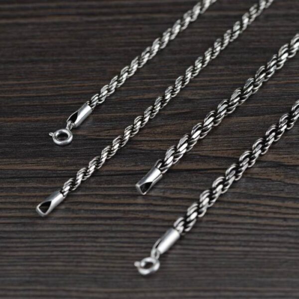 Sterling Silver 18" - 32" Rope Chain Necklace