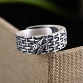 Women's 990 Silver Cicada Woven Ring