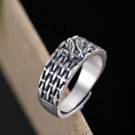 Women's 990 Silver Cicada Woven Ring