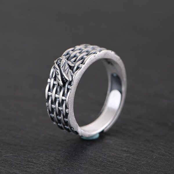 Women's 990 Silver Cicada Woven Ring