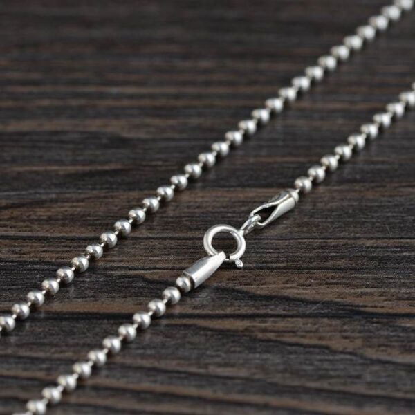 Silver 18" - 32" Beaded Ball Chain Necklace 2mm