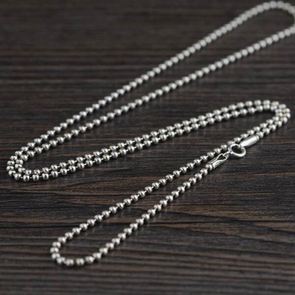 Silver 18" - 32" Beaded Ball Chain Necklace 2mm