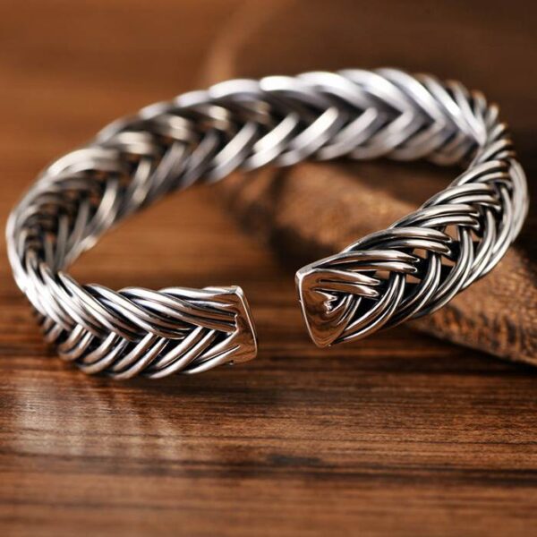 999 Fine Silver Braided Cuff Bracelet