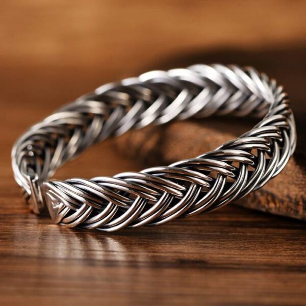 999 Fine Silver Braided Cuff Bracelet