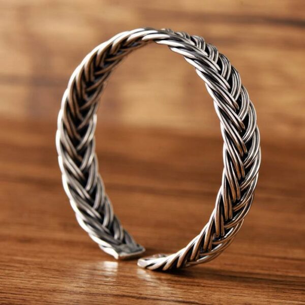 999 Fine Silver Braided Cuff Bracelet