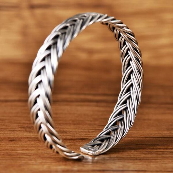 999 Fine Silver Braided Cuff Bracelet