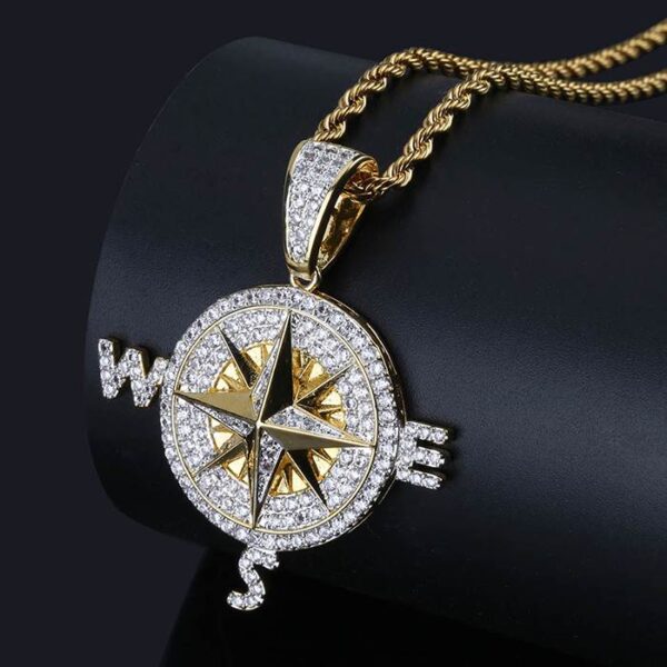 Compass Iced Out Necklace