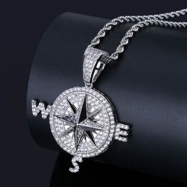 Compass Iced Out Necklace