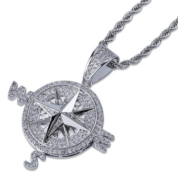 Compass Iced Out Necklace