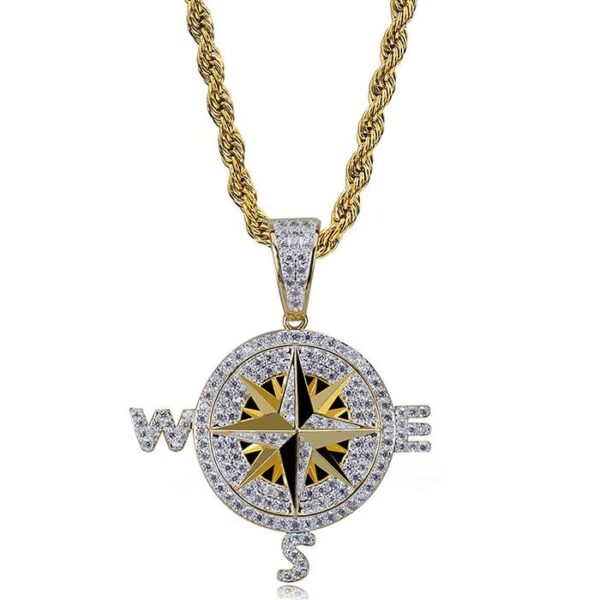 Compass Iced Out Necklace