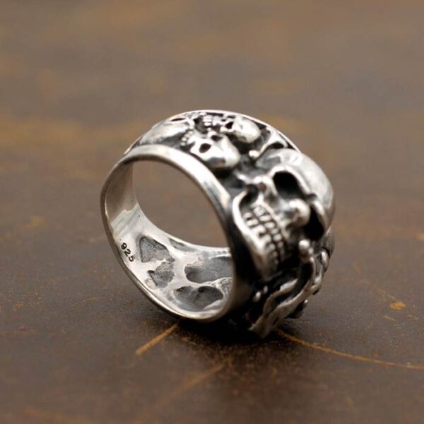 Cool Sterling Silver Joker & Skull Funny Ring