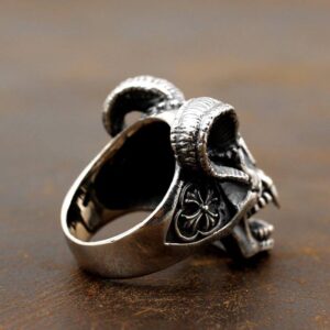 Demon Goat Baphomet Skull Ring