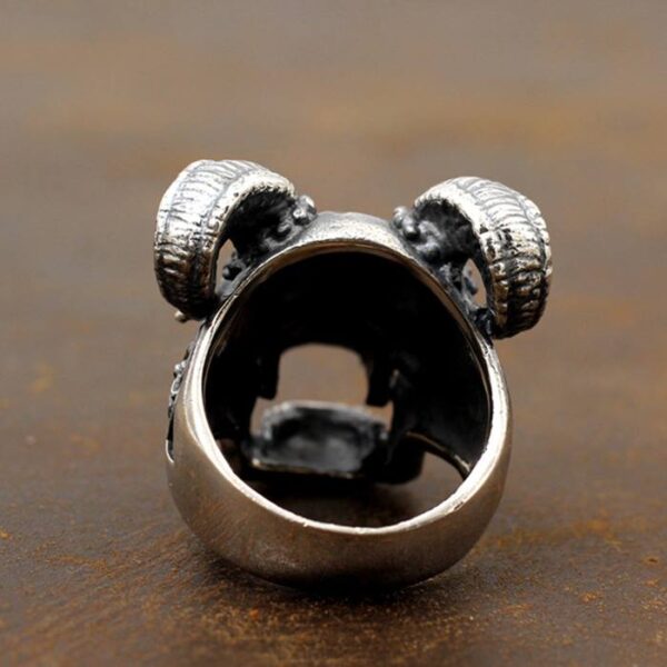 Demon Goat Baphomet Skull Ring