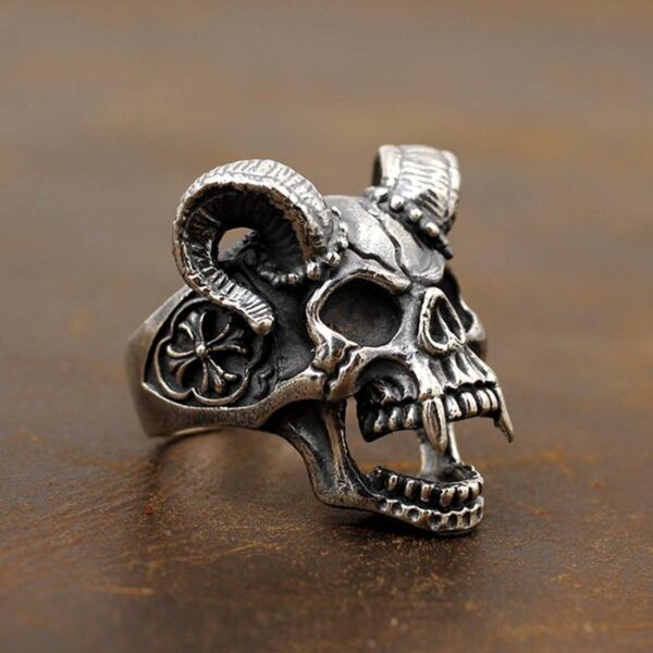 Demon Goat Baphomet Skull Ring