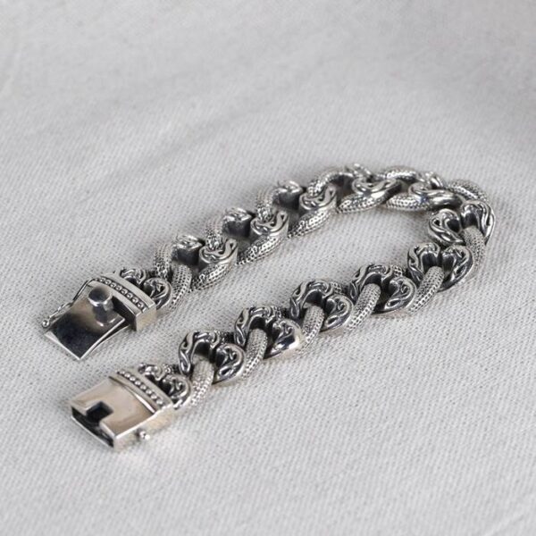 Flames Curb Link Chain Bracelet