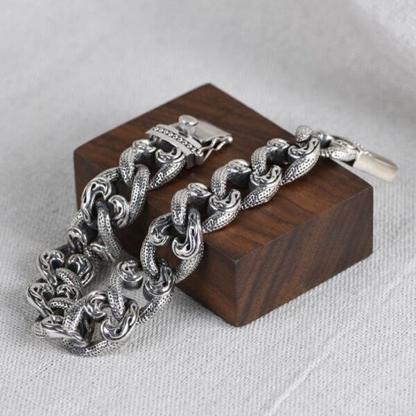 Flames Curb Link Chain Bracelet