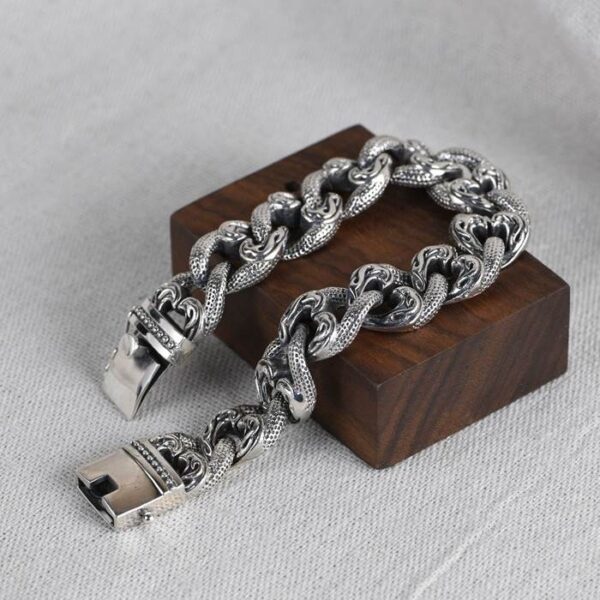 Flames Curb Link Chain Bracelet