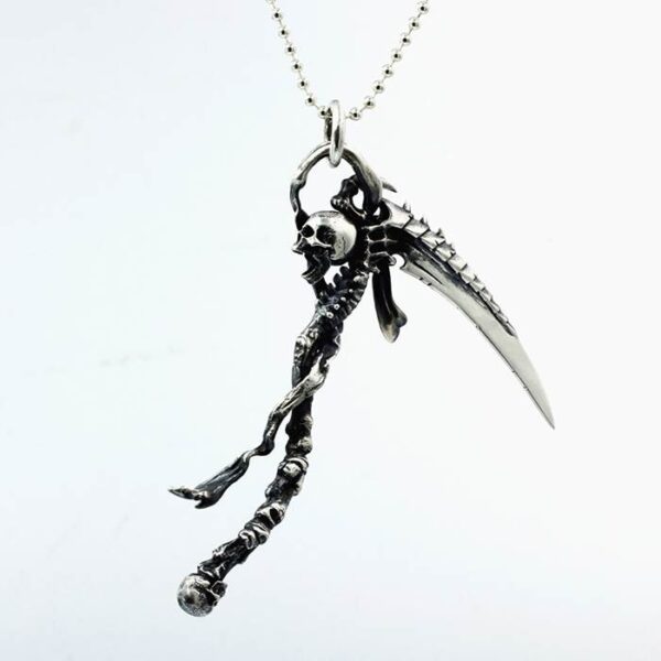 Gothic Skeleton Machete Pendant Necklace