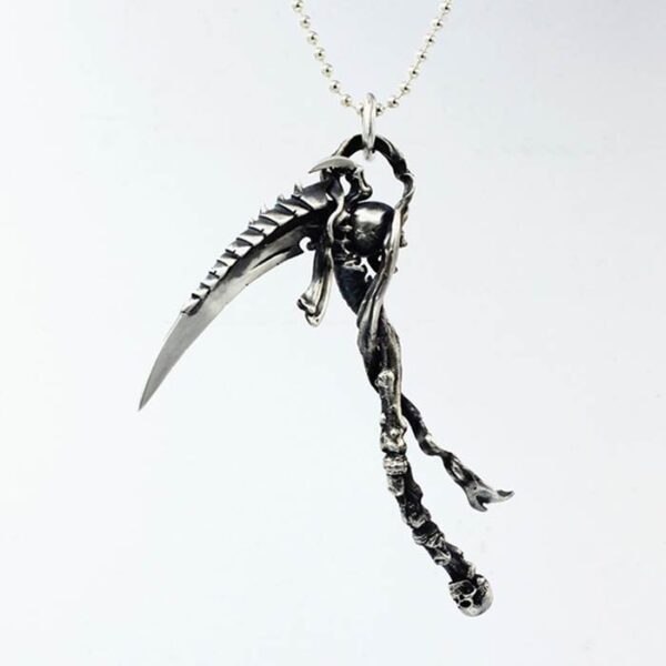 Gothic Skeleton Machete Pendant Necklace