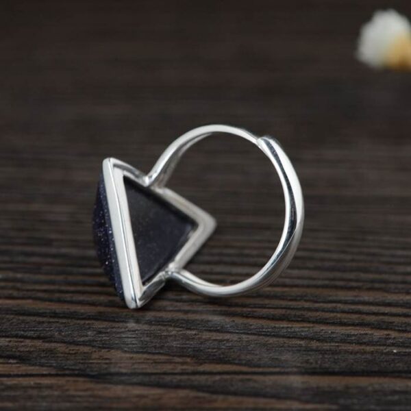 Silver Crystal Triangle Ring