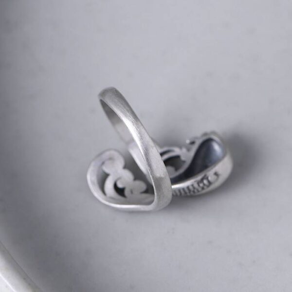 Silver Fish & Wave Ring