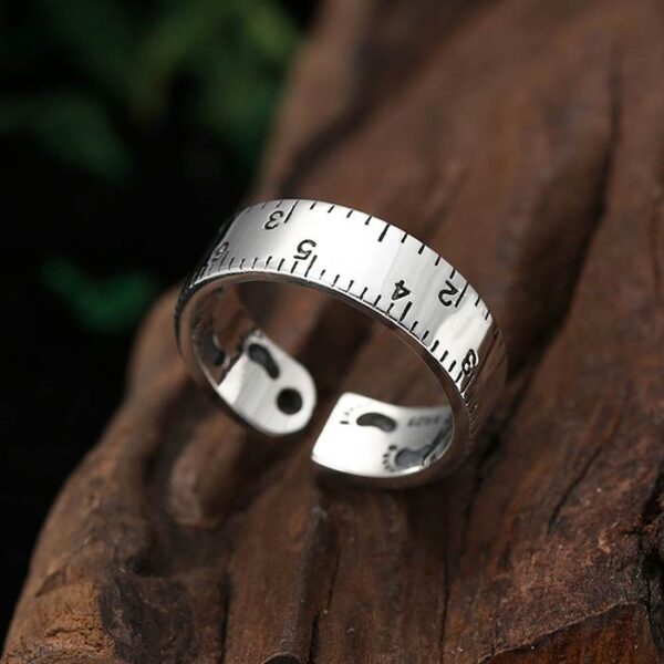 Silver Footprint Ruler Pinky Ring