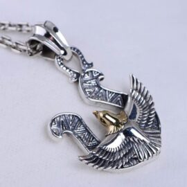 Silver Horseshoe Eagle Pendant