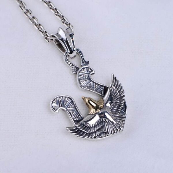 Silver Horseshoe Eagle Pendant