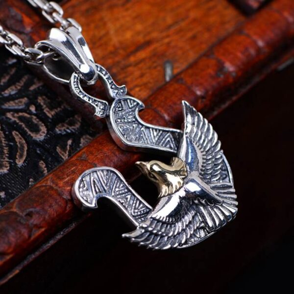 Silver Horseshoe Eagle Pendant