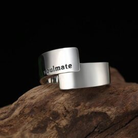 Silver Polished Love Soulmate Ring