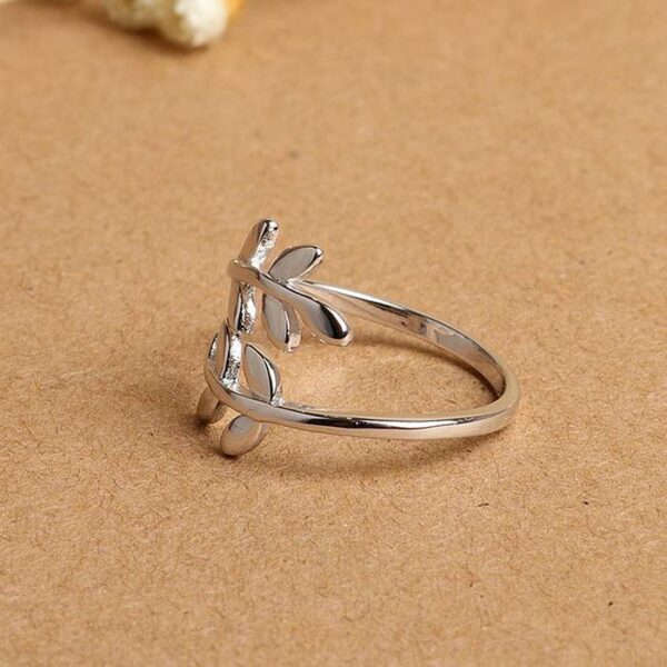 Silver Polished Olive Leaf Ring