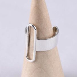 Silver Polished Paperclip Wrap Ring