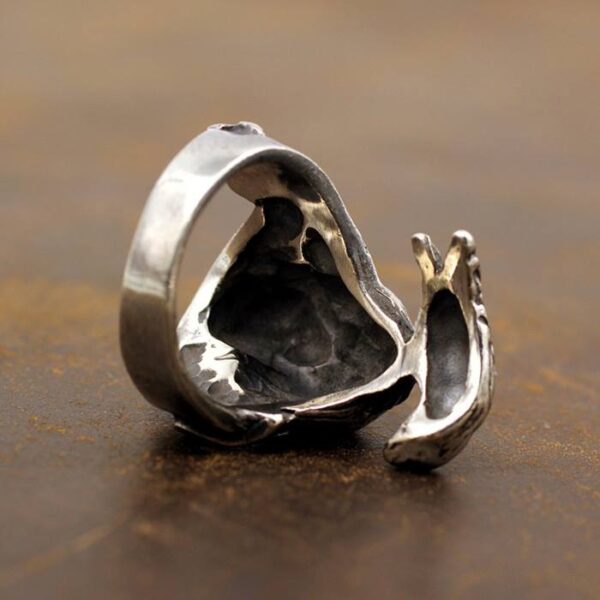 Silver Raven Skull Expendables Ring