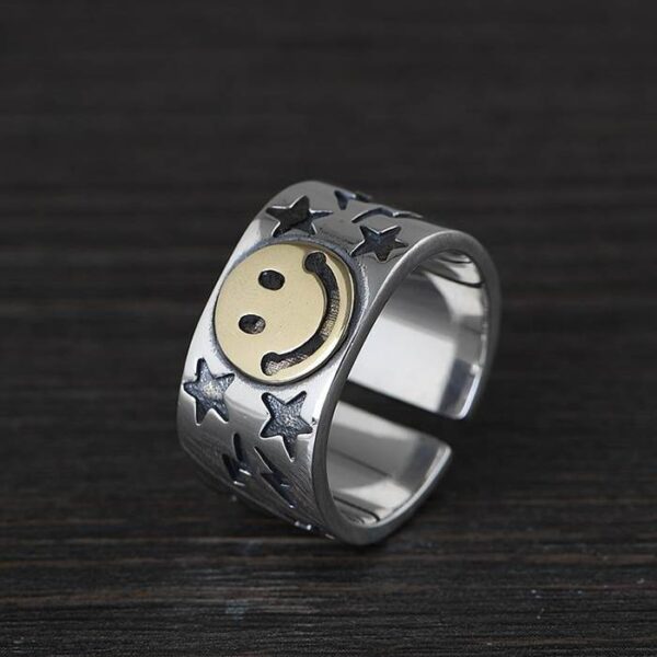 Star Smiley Face Ring