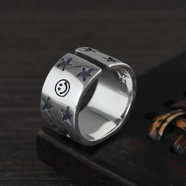 Star Smiley Face Ring