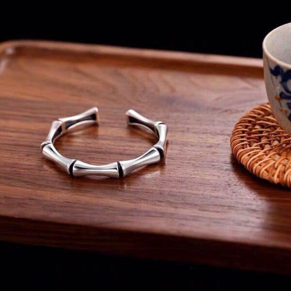 Sterling Silver Bamboo Cuff Bracelet