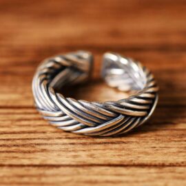 Sterling Silver Braided Cuff Ring