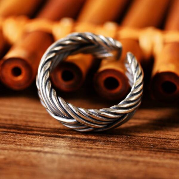 Sterling Silver Braided Cuff Ring