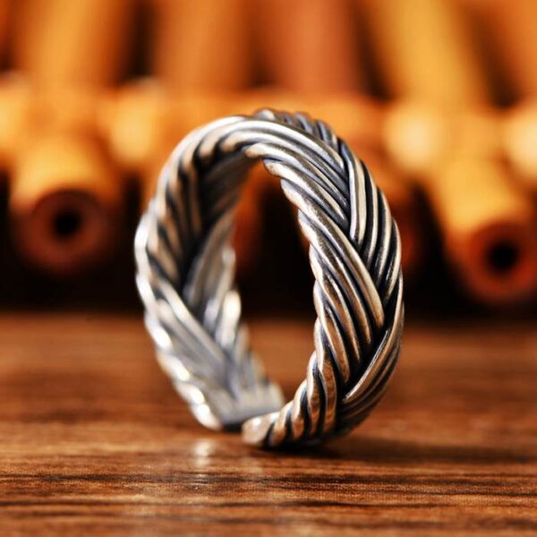 Sterling Silver Braided Cuff Ring