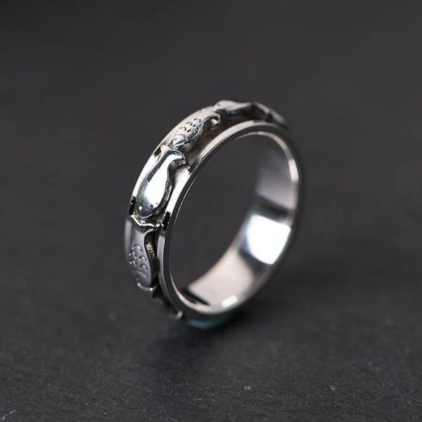 Sterling Silver Fish Spinner Ring