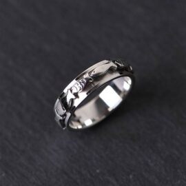 Sterling Silver Fish Spinner Ring